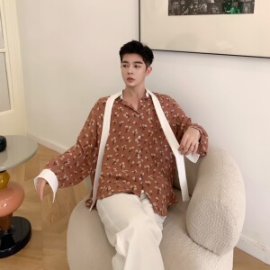 原创小清新配色领结宽松复古气质衬衣A246-3901-P75图片