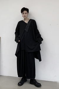 山本暗黑个性不规则下摆潮流设计长袖7607-P65图片