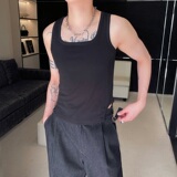 夏季个性方领弹力紧身背心短款针织无袖坎肩3564P55，男装背心/马甲，电商A246