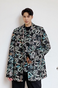小众个性两件套设计师款工艺印花潮流时髦休闲复古西服2347-P135图片