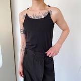 夏季个性隐形肩带设计紧身男背心潮流夜店性感修身吊带3510P55，男装背心/马甲，电商A246