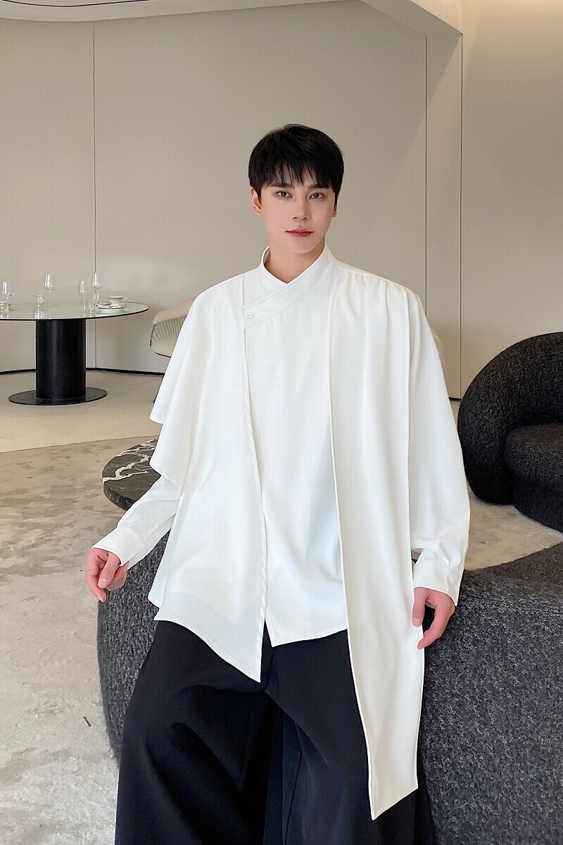 春季立体裁剪不规则多片式男女中式潮流衬衣个性暗黑系3548P125,男装衬衫,电商A246