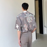 夏季清新感气质印花翻领短袖衬衣A246-3646-P75，商品下架区，电商A246