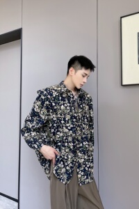 个性设计绣花垫肩气质男长袖外套A246-9701-105图片