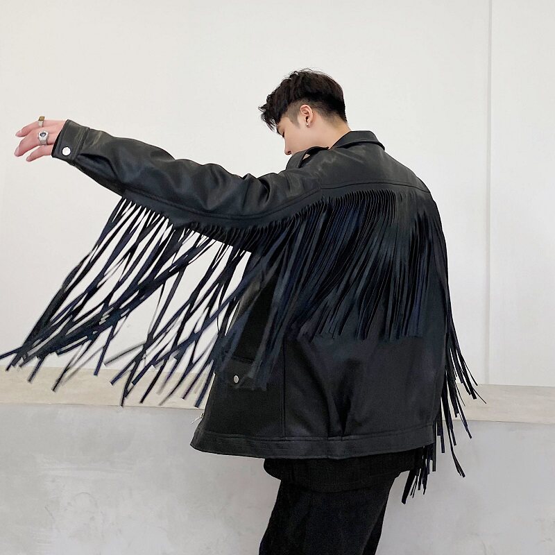 小众流苏设计冬季加棉潮流机车皮U夹克外套3813-P165，男装夹克，电商A246