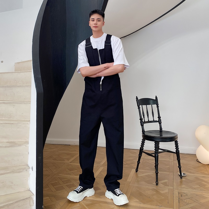 早春潮流简约设计男女背带连体长裤休闲宽松工装连体长裤2454P105，男装工装外套，电商A246