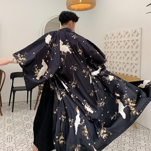 春夏定制锦缎日系和服长款飘逸韩版男女防晒风衣A261-9001-P95图片