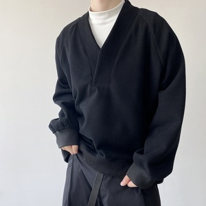 山本暗黑系潮流简约套头男女卫衣个性百搭款纯色上衣3501P80图片