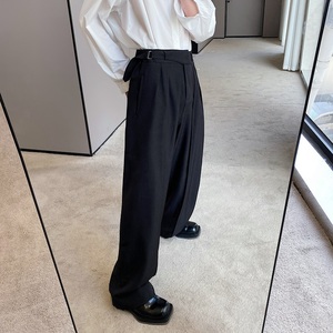 春季潮流脚口调节设计直筒男裤时髦简约高级感百搭款长裤3780P75图片