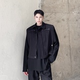 秋冬加厚毛呢牛角扣短款翻领男女马甲潮流外搭时髦坎肩3673P85，男装背心/马甲，电商A246