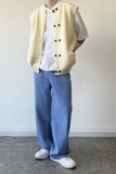 冬季韩版双排扣开衫圆领男背心潮流复古针织毛衫坎肩叠穿MY49P85，男装背心/马甲，电商A246