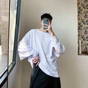 新款个性长袖T恤男秋季宽松圆领打底衫A246-2222-P60