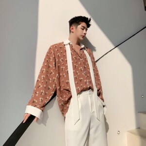 原创小清新配色领结宽松复古气质衬衣A246-3901-P75图片