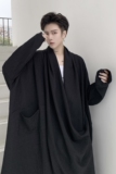 山本暗黑原创小众褶皱超大V领飘逸个性宽松长款衬衣A261-7604-P95，男装衬衫，电商A246