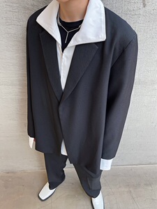冬季复式设计个性金属潮流宽松百搭休闲西服外套A246-3725-P135图片