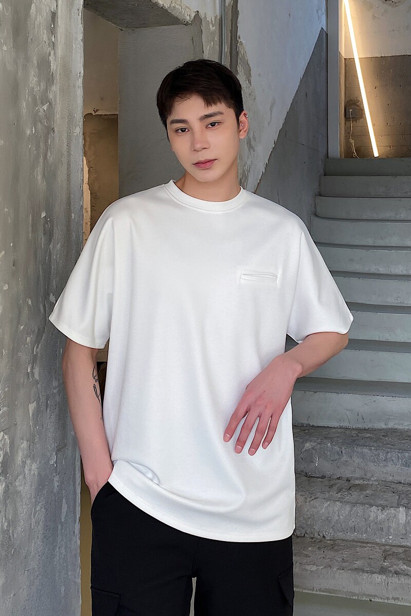 夏季新款简约高级感圆领男短袖时髦雅痞纯色潮流百搭上衣3630P55,男装T恤,电商A246