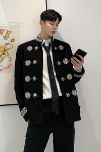 秋冬学院风气质立领刺绣盘扣个性复古西服夹克A261-2168-P135图片