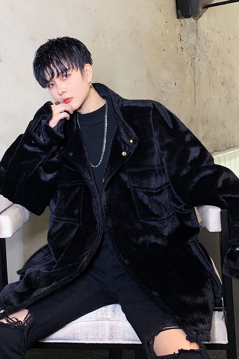 暗黑新锋冬季加厚水貂毛立领宽松个性外套A261-3034-P165,男装夹克,电商A246