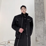 美式复古做旧撞色线新款休闲夹克痞帅个性时髦外套5083-P135，男装夹克，电商A246