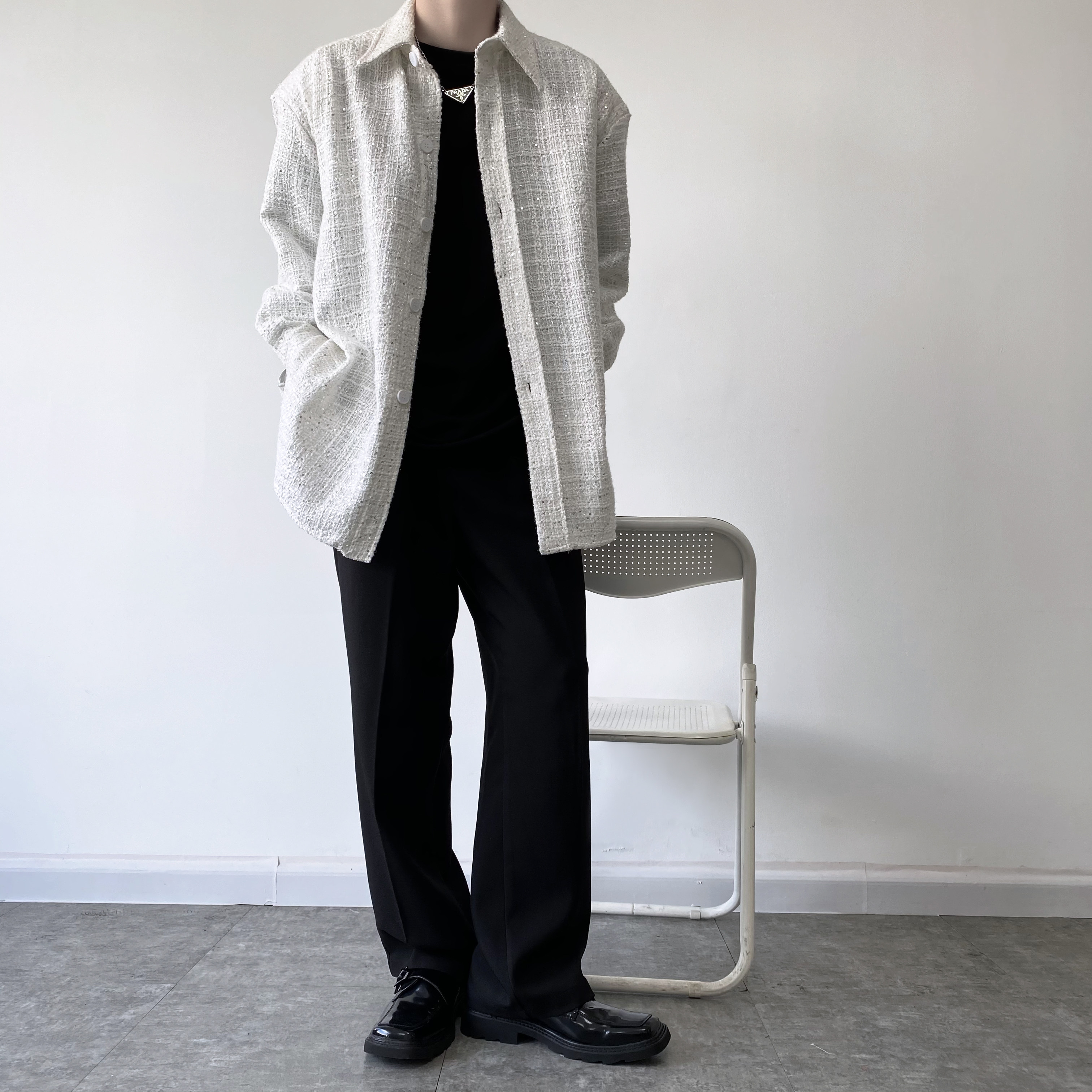 高级感手工立体亮丝翻领长袖衬衫男痞帅雅痞A246-5008-P115,男装衬衫,电商A246