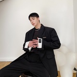 早春简约撞色袖口设计男西服个性拉链调节宽松韩版外套2526P140，男装西服，电商A246