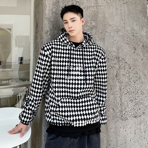早春加厚毛呢格纹连帽卫衣雅痞保暖外套A246-5031-P105图片