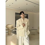 26新款个性宫廷风立领镶钻短款西服上衣轻奢休闲外套5311P165，男装西服，电商A246