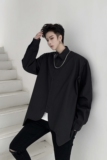 山本暗黑春季设计感圆弧下摆宽松衬衣A261-3911-P70，男装衬衫，电商A246