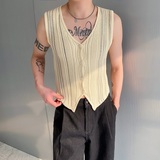 春夏新款开衫针织背心简约韩版百搭休闲男女潮流坎肩MY62P70，男装背心/马甲，电商A246
