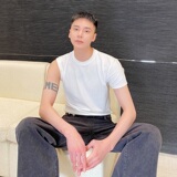 新款个性半边袖设计圆领针织男短袖T恤潮流凹造型搭配3777P60，男装T恤，电商A246