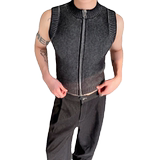 春夏新款立领拉链短款针织弹力背心痞帅潮流百搭款坎肩MY61P70，男装背心/马甲，电商A246