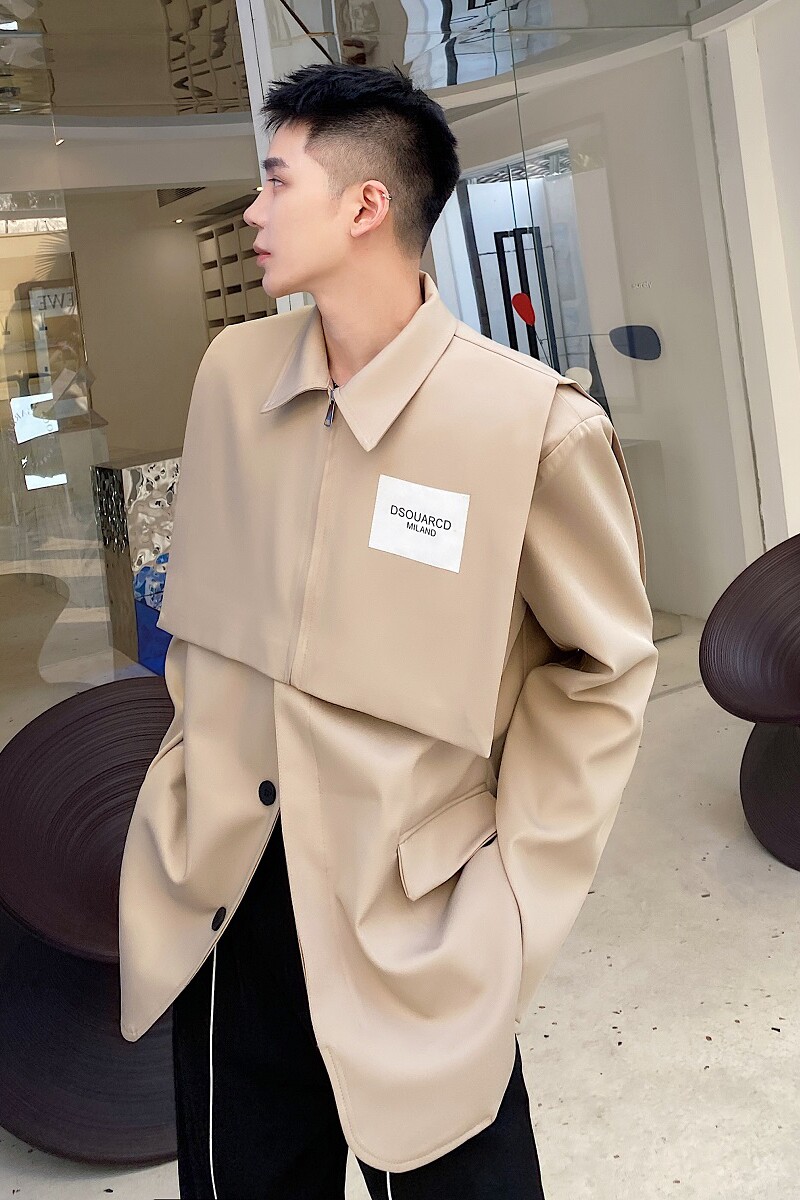 春季两件套韩版男西服外套潮流设计披肩马甲时髦上衣3765P145,男装西服,电商A246