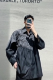 秋季暗黑潮流小心机褶皱设计气质百搭款男休闲长袖衬衣3714-P75，男装衬衫，电商A246