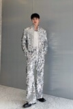 秋冬个性亮片立领短款夹克外套潮流痞帅舞台装演出服5244P165，男装夹克，电商A246