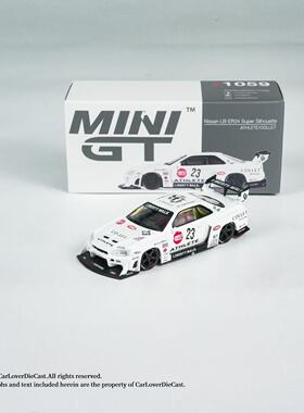 MINIGT 1059 日产ER34 超级剪影 宽体 白色23号 1:64合金车模摆件