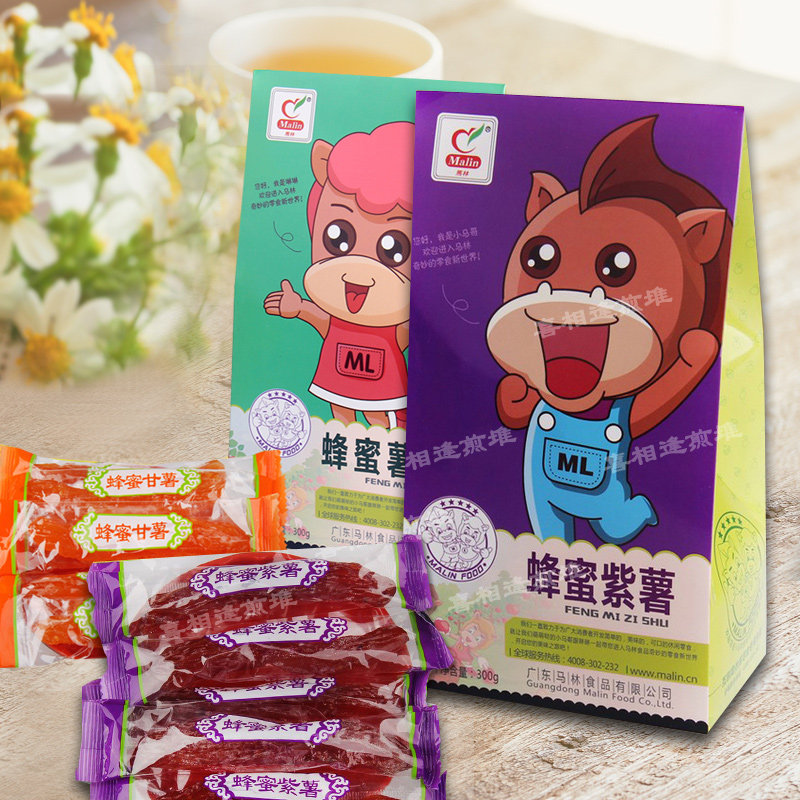 马林食品鸡公福300g蜂蜜紫薯水晶紫薯仔紫心番薯干