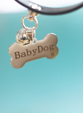 刻字展示  项圈定制刻字金属吊牌双面女生脖子人用