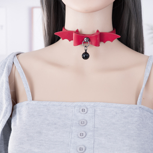 蝴蝶结铃铛女m项圈k9定制刻字人用真皮狗牌女手工外出颈带皮质女m