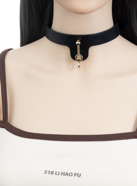 可调节项圈牛皮定制刻字