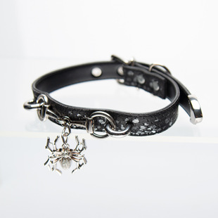 蛇皮纹蜘蛛朋克哥特项圈choker小众蜘蛛项圈定制刻字女m