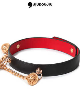 定制刻字女m铃铛k9脚链真皮