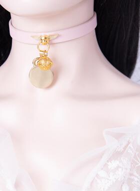 项圈定制刻字女m牵引链子手工皮具K9可调节圆形小狗链