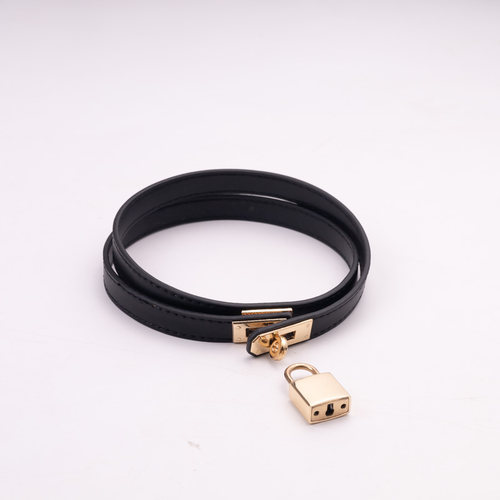 项圈定制刻字女m牵引绳k9真皮爱心锁带锁choker