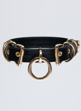 亚文化哥特项圈choker男女定制刻字女m链子K9真皮