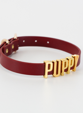 英文字母组合PUPPY定制刻字项圈女m可做加长choker男女K9
