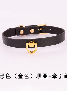 定制刻字原创设计黑色棕色D环项圈k9日常外出Choker真皮脖环女m