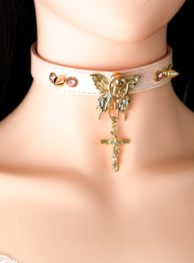 K9真皮十字架项圈刻字定制项链