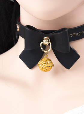 手工皮具K9蝴蝶结项圈刻字定制