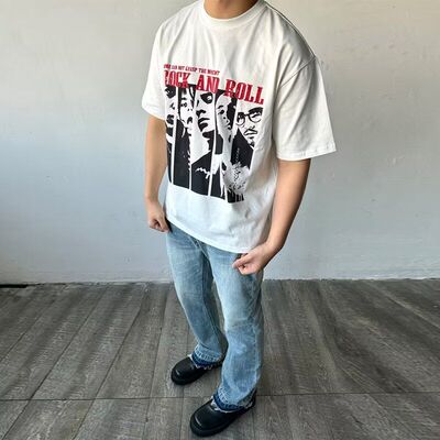 TheBeatles披头士甲壳虫摇滚乐队短袖T恤ins超火美式复古半袖潮