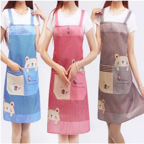 围裙夏季薄背心式透气无袖女简约韩版时尚可爱涤纶罩衣工作服包邮